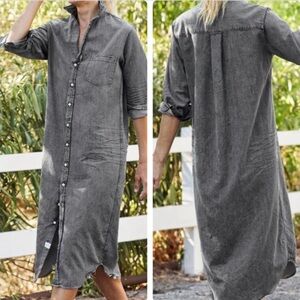 Frank & Eileen | Rory | Denim Shirt Dress | Charcoal Gray Mineral Wash | Small